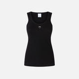 Top canottiera a costine con logo uccellini 100807A2C1 Z99 PINKO Nero limousine 