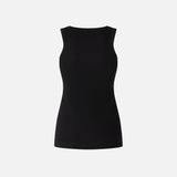 Top canottiera a costine con logo uccellini 100807A2C1 Z99 PINKO Nero limousine 