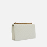 Borsa Love Bag a tracolla in pelle con logo 100941A1YB Z14Q PINKO Bianco seta-antique gold 