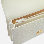 Borsa Love Bag a tracolla in pelle con logo 100941A1YB Z14Q PINKO Bianco seta-antique gold 