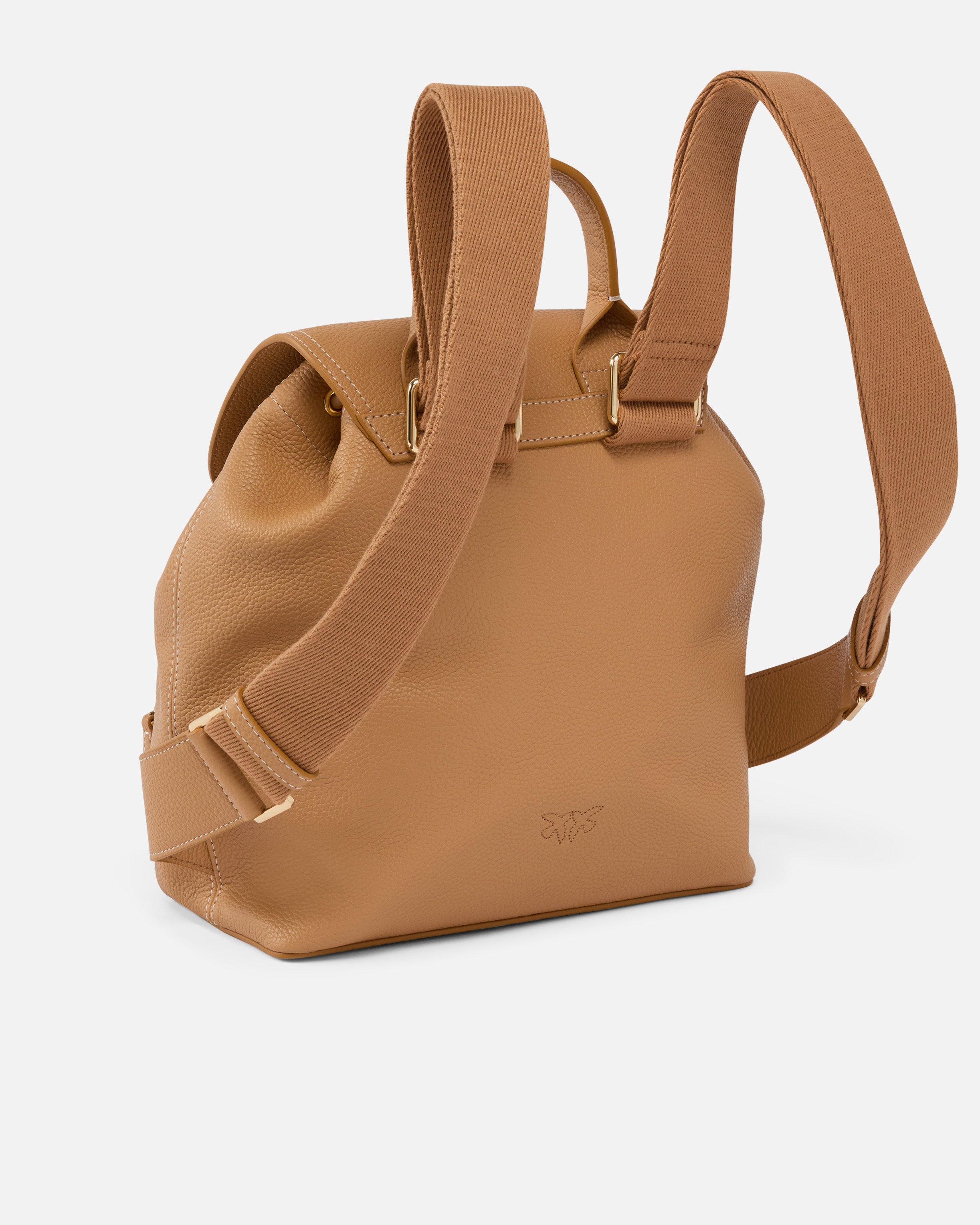 Zainetto multitasche in pelle bottalata 104351A1LF C83Q PINKO Torrone-antique gold 