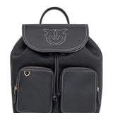 Zainetto multitasche in pelle bottalata 104351A1LF Z99Q PINKO Nero-antique gold 