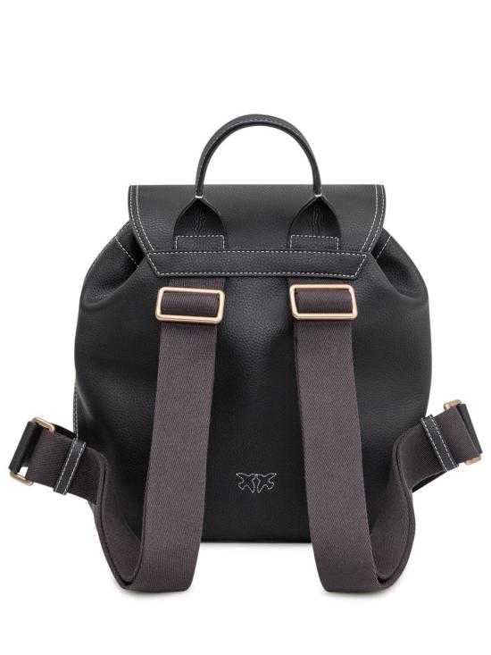 Zainetto multitasche in pelle bottalata 104351A1LF Z99Q PINKO Nero-antique gold 