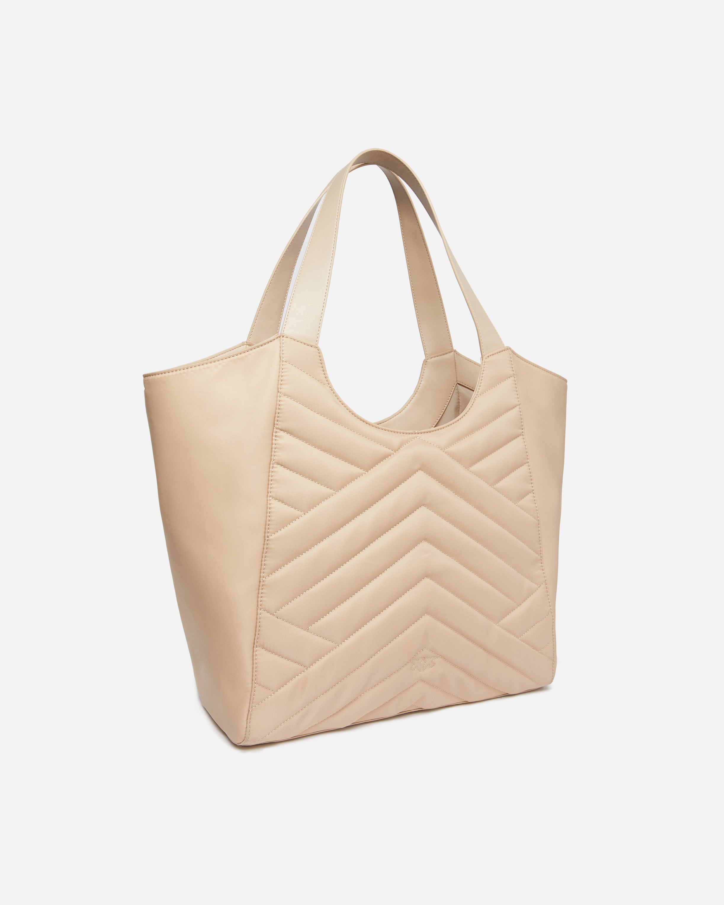 Borsa shopper in tessuto riciclato trapunta puzzle 104536A1EU C50Q PINKO Begie-grigio fumo antique 