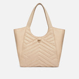 Borsa shopper in tessuto riciclato trapunta puzzle 104536A1EU C50Q PINKO Begie-grigio fumo antique 