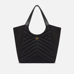 Borsa shopper in tessuto riciclato trapunta puzzle 104536A1EU Z99Q PINKO Nero-antique gold 