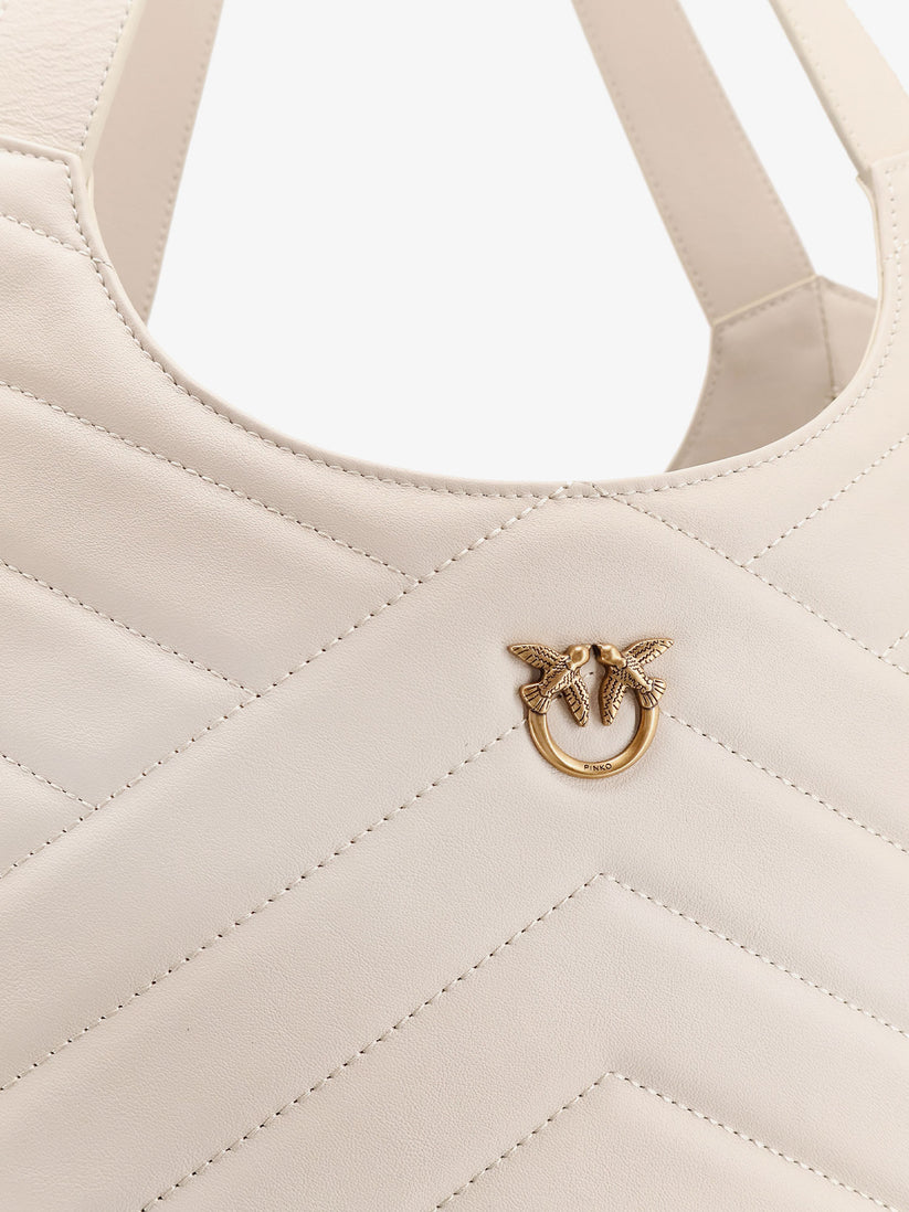 Borsa in pelle 104536A2AO Z14Q PINKO Bianco seta-antique gold 