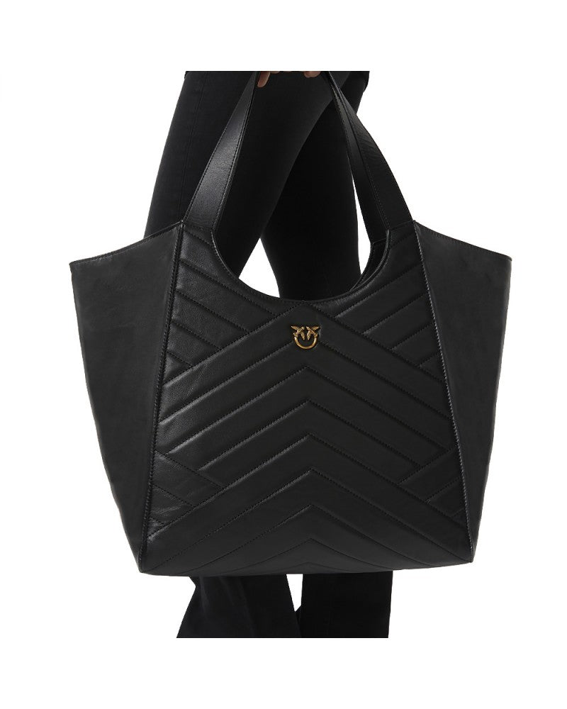 Borsa in pelle 104536A2AO Z99Q PINKO Nero-antique gold 