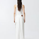 Pantaloni larghi loose fit con catena gioiello 104601A2DO Z04 PINKO Bianco 