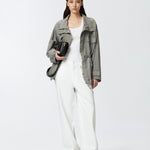 Pantaloni larghi loose fit con catena gioiello 104601A2DO Z04 PINKO Bianco 