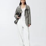 Pantaloni larghi loose fit con catena gioiello 104601A2DO Z04 PINKO Bianco 