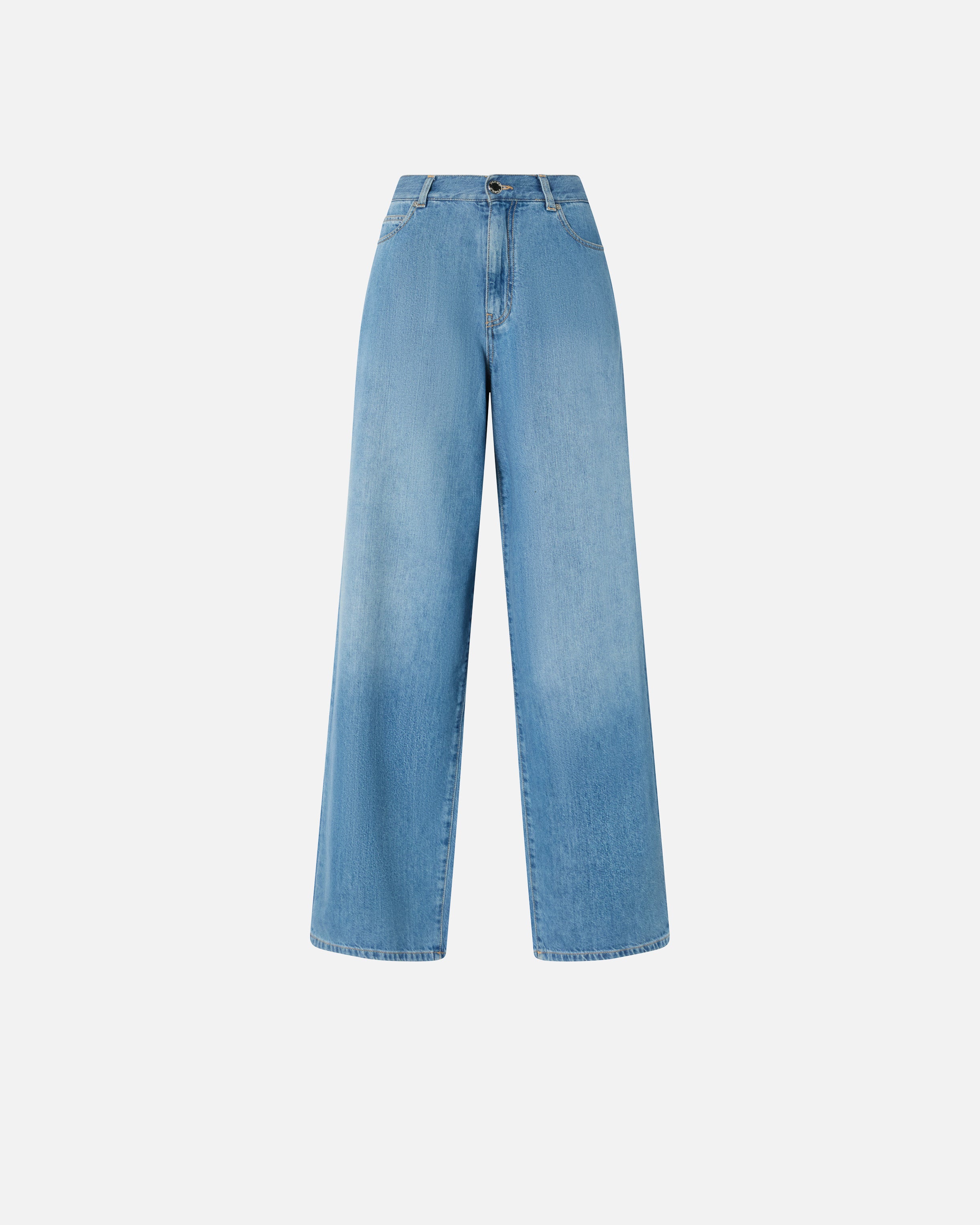 Jeans palazzo in denim medio chiaro 104601A2DR PJO PINKO Lav. medio chiaro 