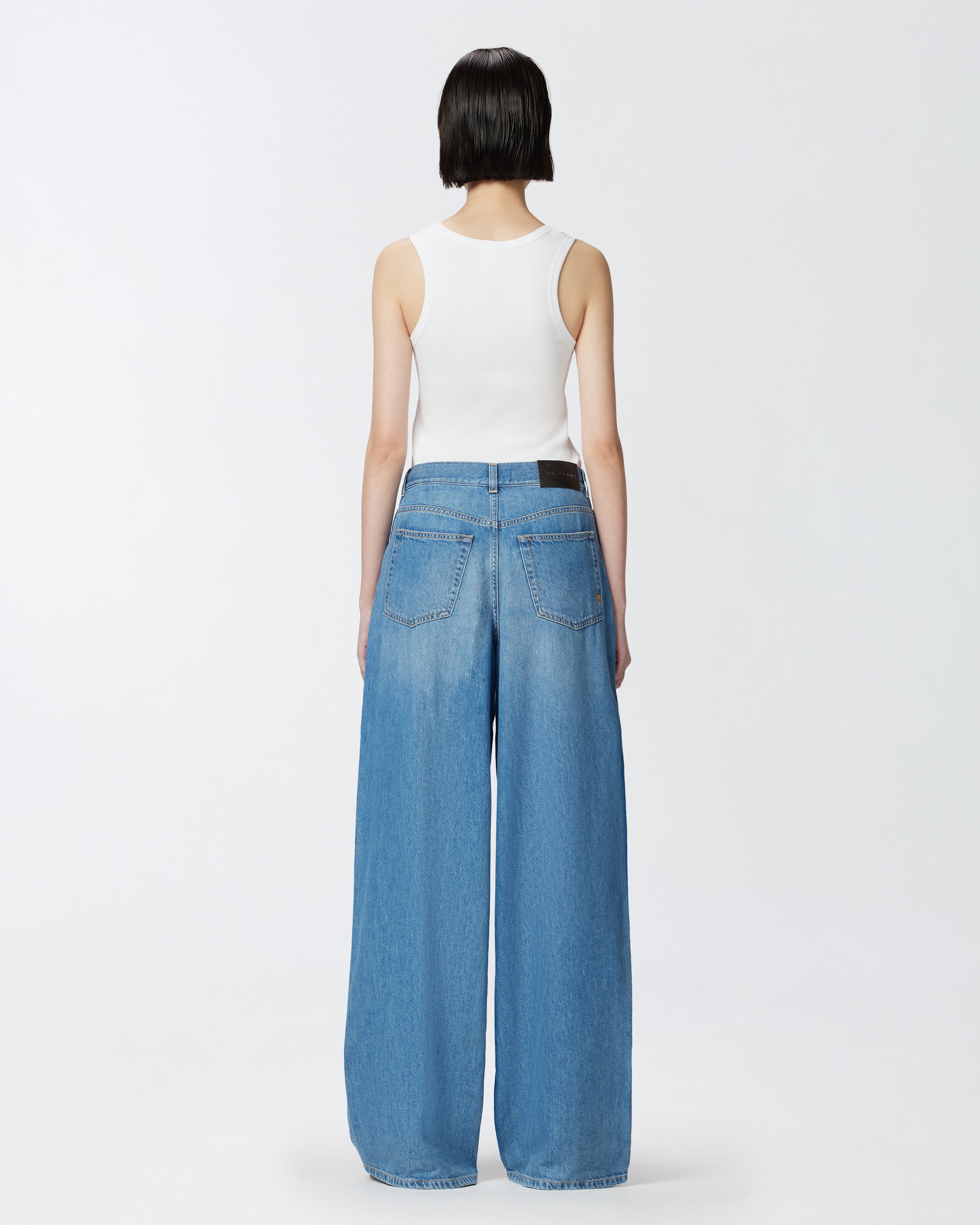 Jeans palazzo in denim medio chiaro 104601A2DR PJO PINKO Lav. medio chiaro 
