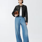 Jeans palazzo in denim medio chiaro 104601A2DR PJO PINKO Lav. medio chiaro 