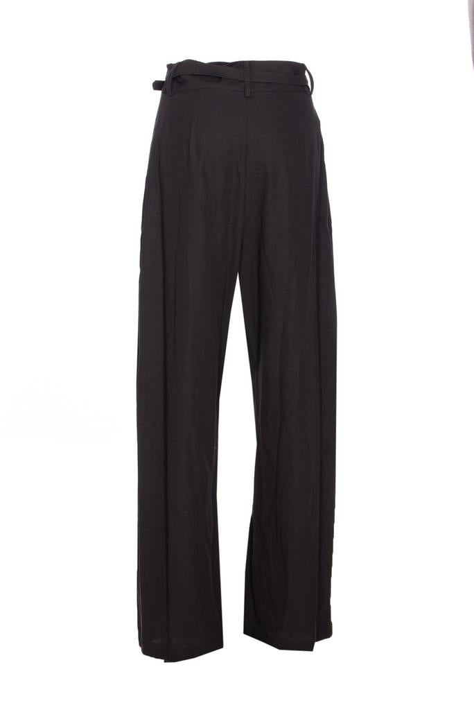 Pantaloni larghi con cinturini in vita 104648A2ER Z99 PINKO Nero limousine 