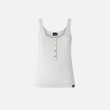 Top a canotta in maglia metallizzata con bottoni 104649A2CQ I17 PINKO Argento-metallizzato 