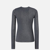 Maglia serafino metallizzata a costine 104651A2CQ EI2 PINKO Blue argento 