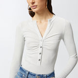 Maglia serafino metallizzata a costine 104651A2CQ I17 PINKO Argento-metallizzato 