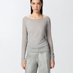 Maglia jersey garza leggera a maniche lunghe 104653A2CL IIA PINKO Grigio scuro 