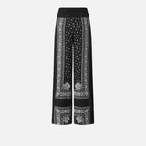 Pantaloni ampi leggeri stampa bandana 104663A2CK Z1T PINKO Nero/lime 