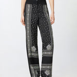 Pantaloni ampi leggeri stampa bandana 104663A2CK Z1T PINKO Nero/lime 