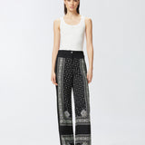 Pantaloni ampi leggeri stampa bandana 104663A2CK Z1T PINKO Nero/lime 