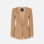 Giacca con rifiniture in tulle 104674A2EE L31 PINKO Marrone-tordo 