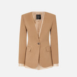 Giacca con rifiniture in tulle 104674A2EE L31 PINKO Marrone-tordo 