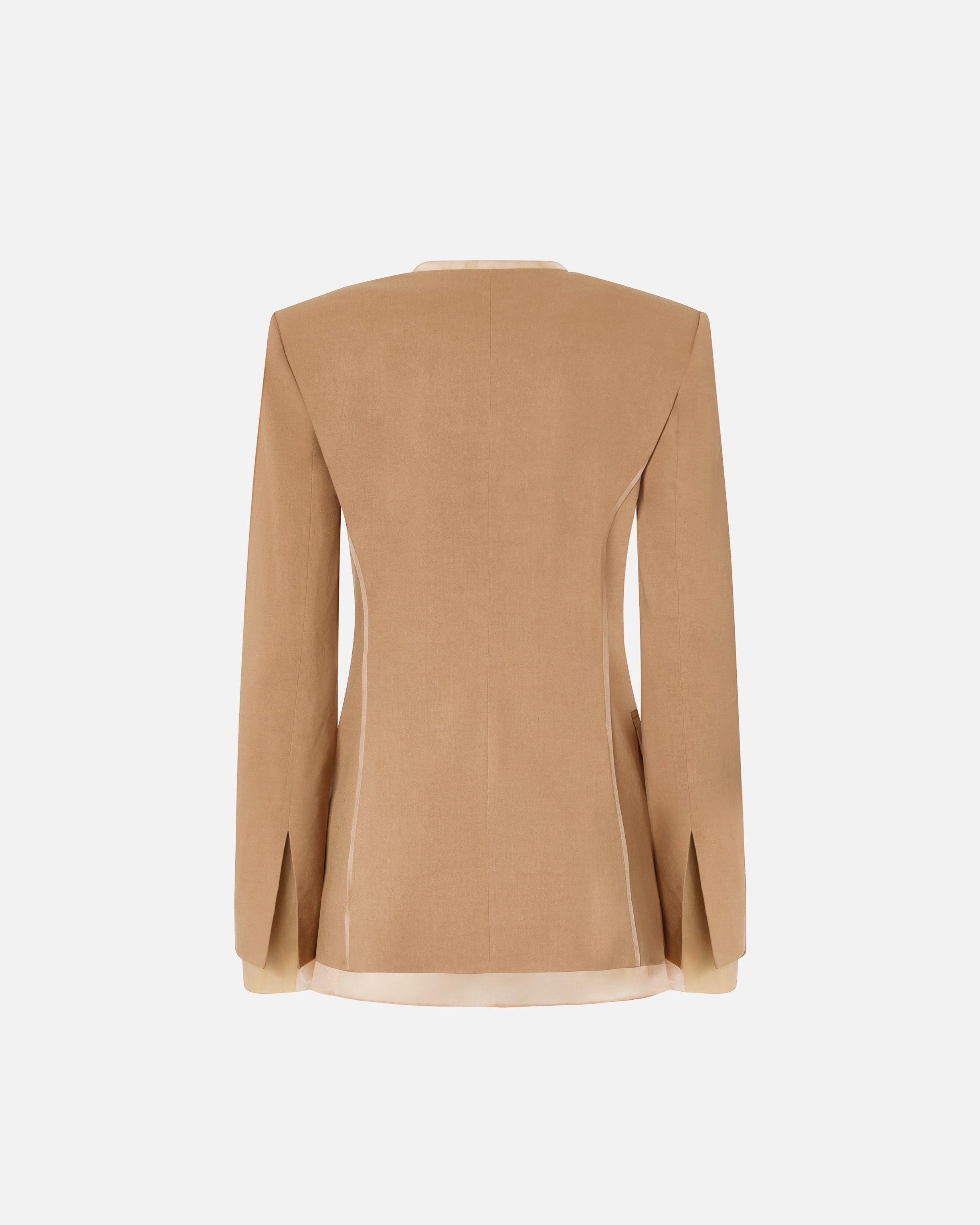 Giacca con rifiniture in tulle 104674A2EE L31 PINKO Marrone-tordo 