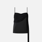 Top canottierina in satin con drappo leggero<BR/> 104684A2CO Z99 PINKO Nero limousine 
