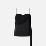 Top canottierina in satin con drappo leggero<BR/> 104684A2CO Z99 PINKO Nero limousine 