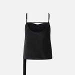 Top canottierina in satin con drappo leggero<BR/> 104684A2CO Z99 PINKO Nero limousine 
