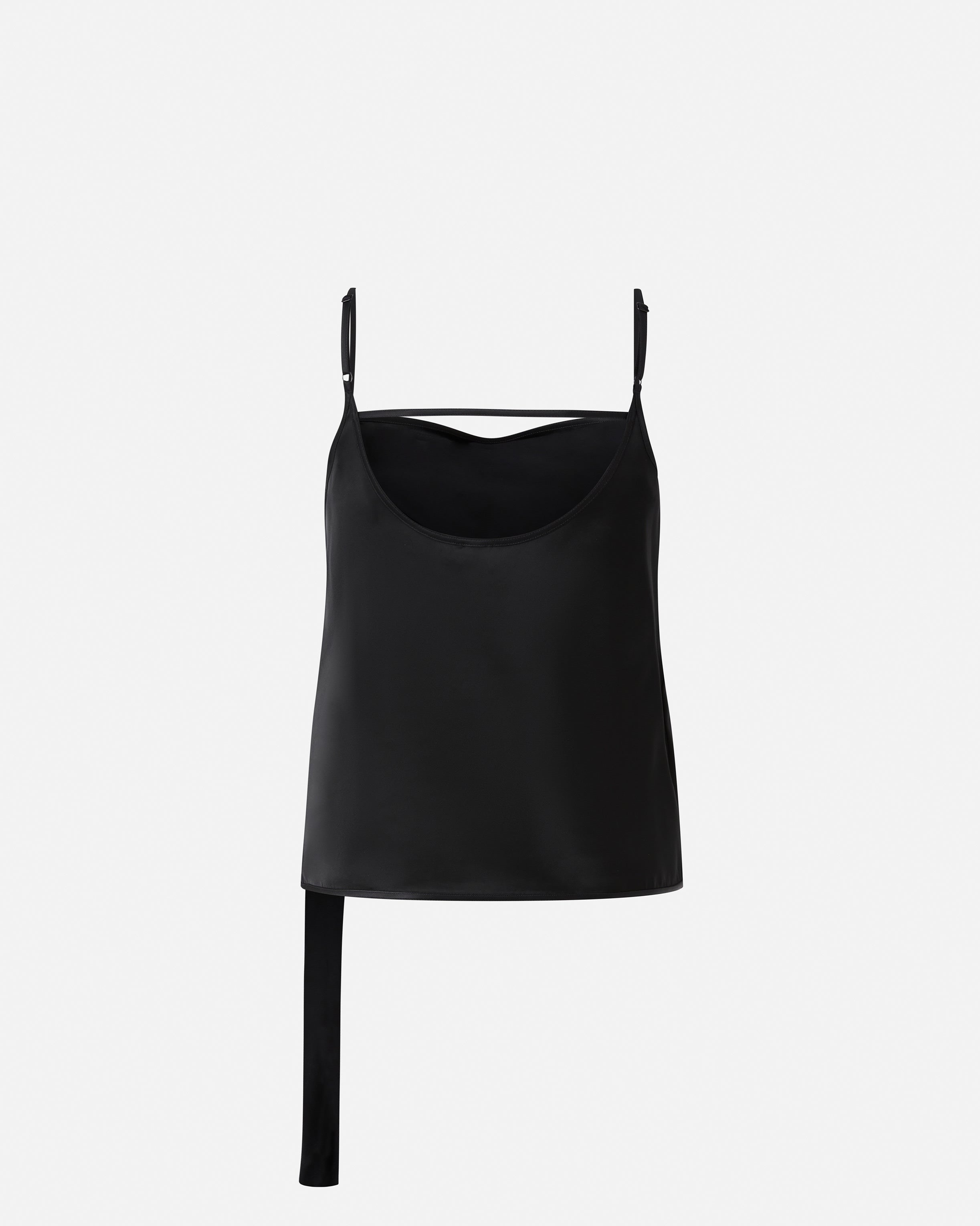 Top canottierina in satin con drappo leggero<BR/> 104684A2CO Z99 PINKO Nero limousine 