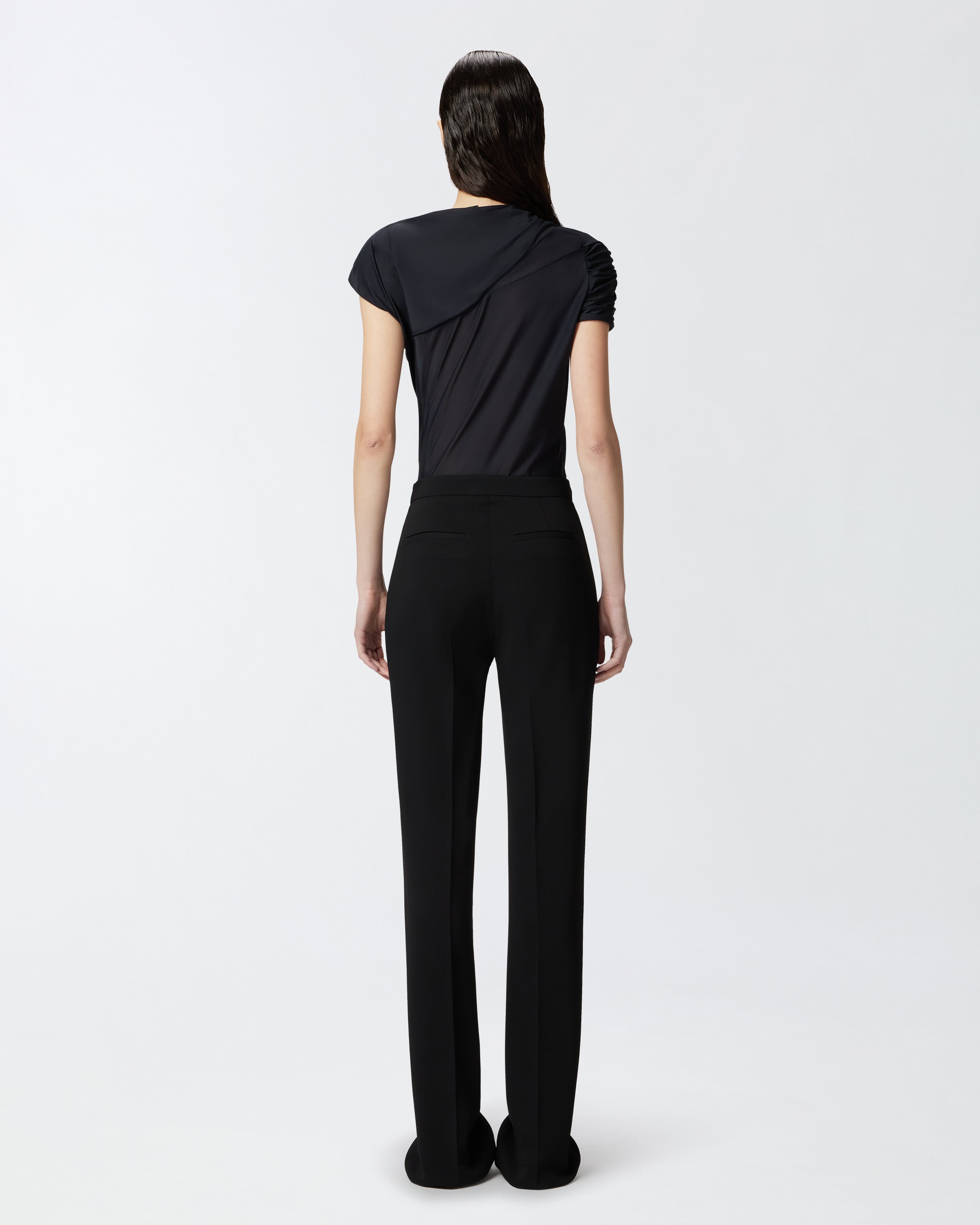 Pantaloni eleganti svasati in cady tecnico 104690A213 Z99 PINKO Nero limousine 