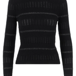 Maglia a costine con righe metallizzate 104735A2FC Z99 PINKO Nero limousine 