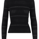 Maglia a costine con righe metallizzate 104735A2FC Z99 PINKO Nero limousine 