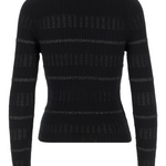 Maglia a costine con righe metallizzate 104735A2FC Z99 PINKO Nero limousine 