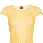 Maglia smanicata 104773A1ND C43 PINKO Giallo canna dindia 
