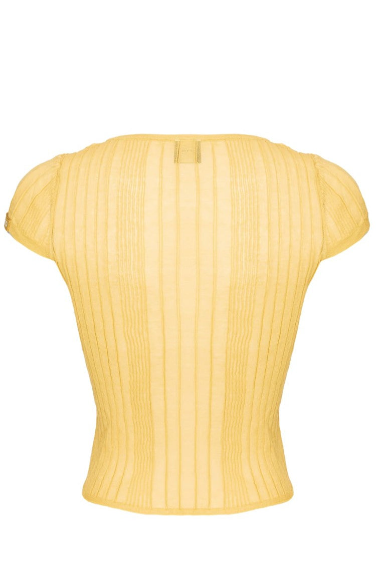 Maglia smanicata 104773A1ND C43 PINKO Giallo canna dindia 