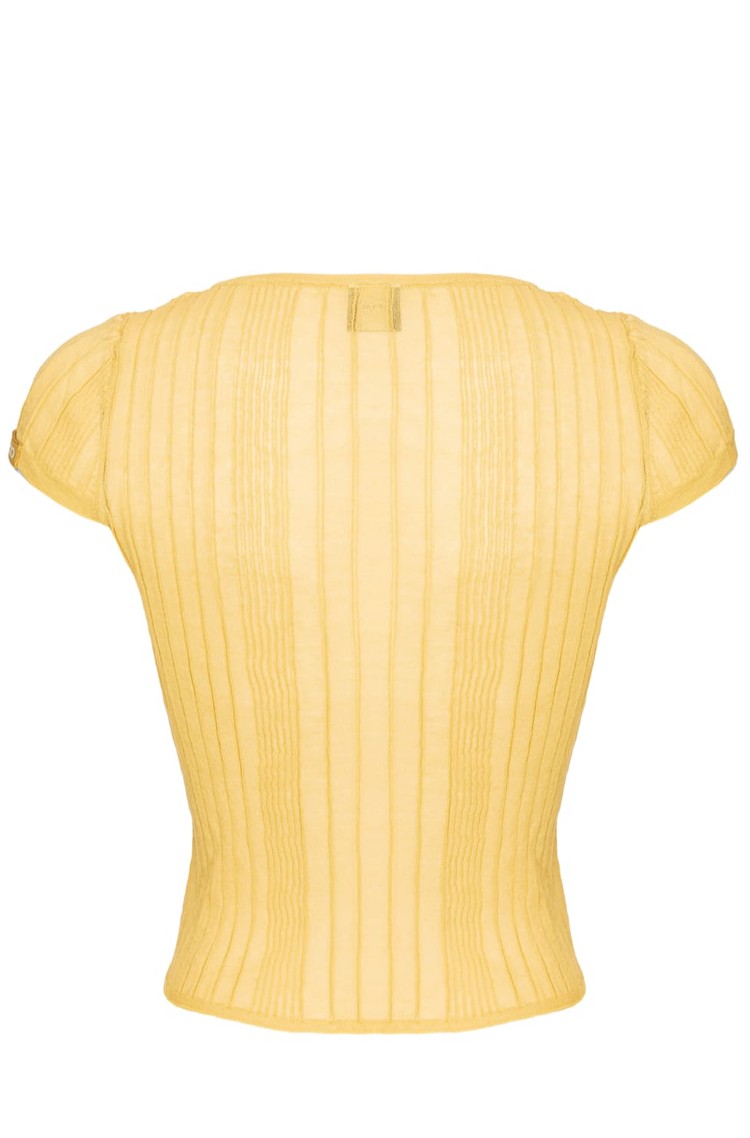 Maglia smanicata 104773A1ND C43 PINKO Giallo canna dindia 