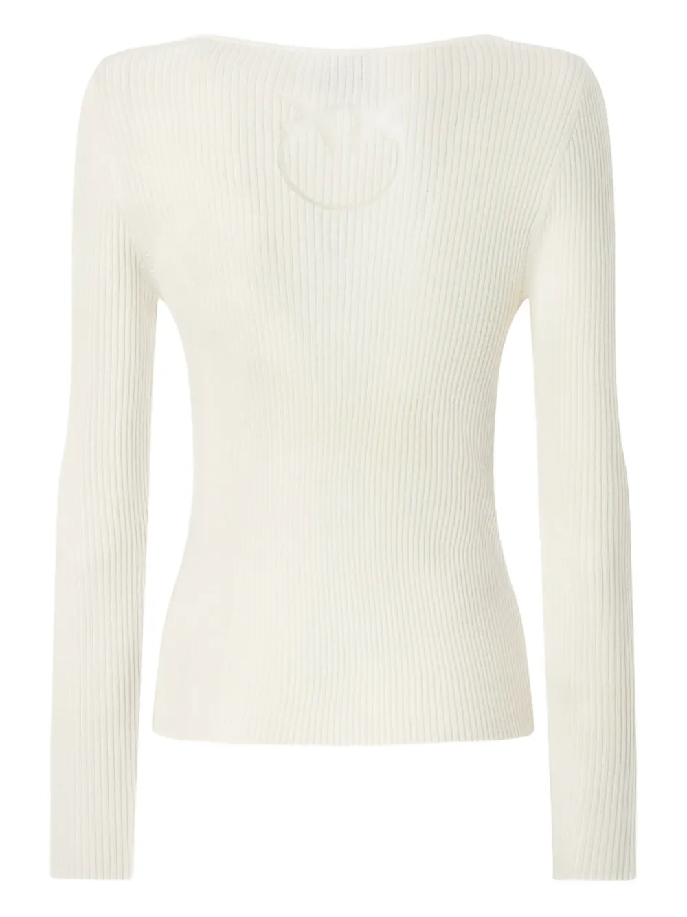 Cardigan corto con logo uccellini dietro 104810A1KW Z05 PINKO White 