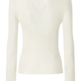 Cardigan corto con logo uccellini dietro 104810A1KW Z05 PINKO White 