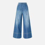 Jeans palazzo in denim misto lino 104823A2GQ PJC PINKO Lav. medio scuro 