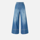 Jeans palazzo in denim misto lino 104823A2GQ PJC PINKO Lav. medio scuro 