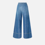 Jeans palazzo in denim misto lino 104823A2GQ PJC PINKO Lav. medio scuro 