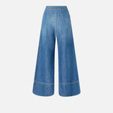 Jeans palazzo in denim misto lino 104823A2GQ PJC PINKO Lav. medio scuro 