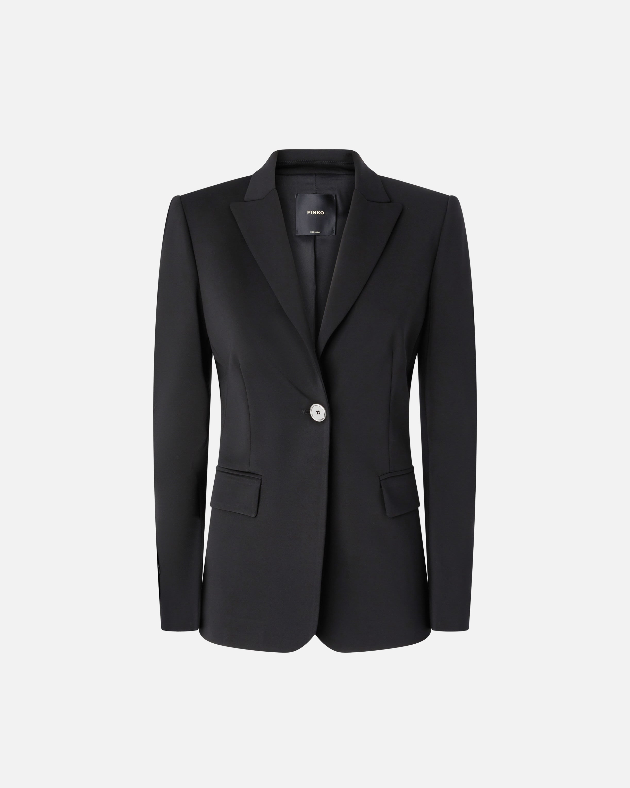Blazer monopetto in viscosa effetto scuba 104903A1L3 Z99 PINKO Black 