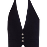 Gilet corto in tessuto tecnico con schiena scoperta 104931A213 Z99 PINKO Nero limousine 