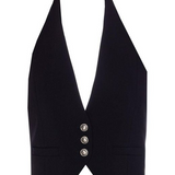 Gilet corto in tessuto tecnico con schiena scoperta 104931A213 Z99 PINKO Nero limousine 