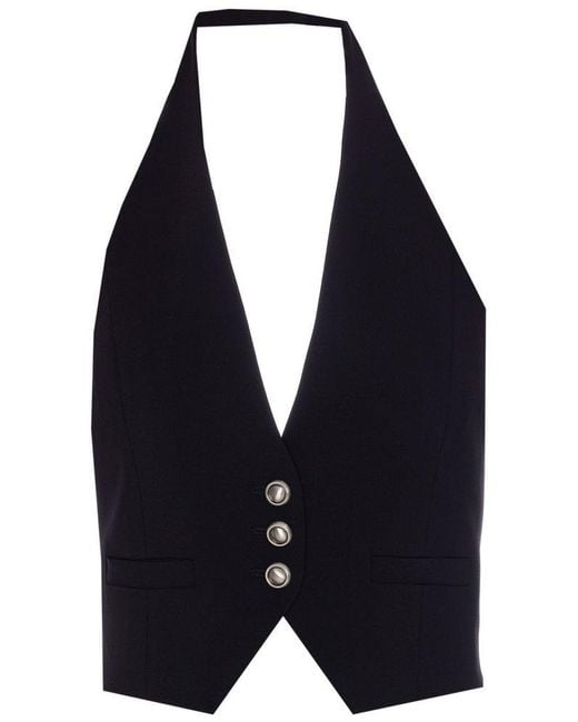 Gilet corto in tessuto tecnico con schiena scoperta 104931A213 Z99 PINKO Nero limousine 